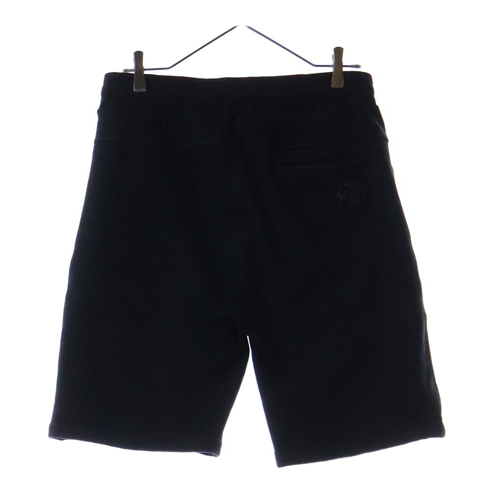 CHROME HEARTS(クロムハーツ) Y NOT レザーCHプラスパッチ ダガージップ スウェット ショート ハーフパンツ ショーツ ブラック