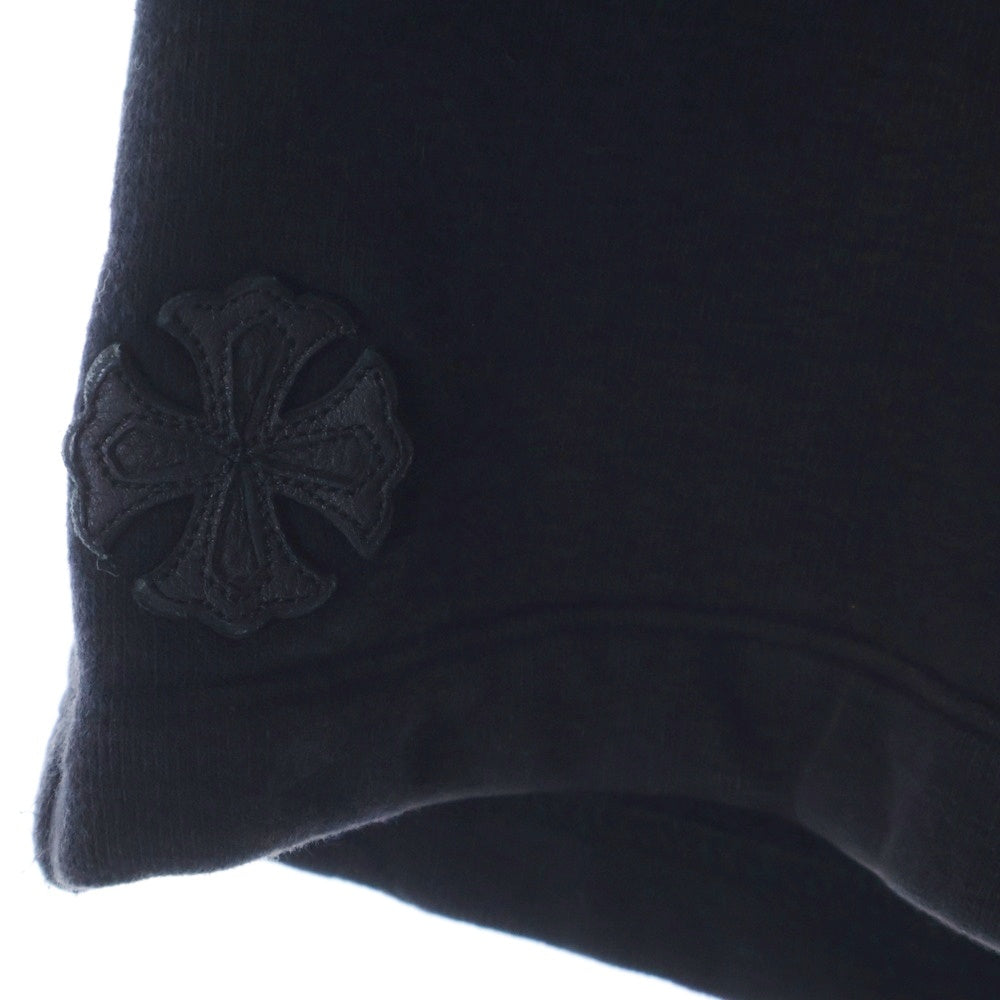 CHROME HEARTS(クロムハーツ) Y NOT レザーCHプラスパッチ ダガージップ スウェット ショート ハーフパンツ ショーツ ブラック