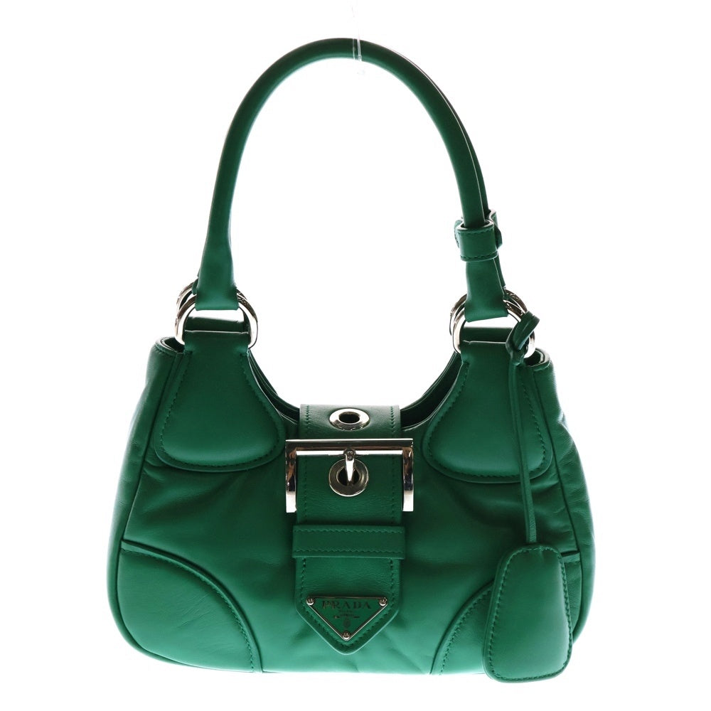 PRADA(プラダ) ムーン 2WAY ハンドバッグ ショルダーバッグ グリーン レザー 1BA381
