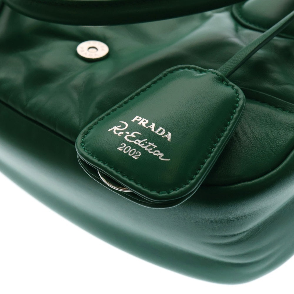 PRADA(プラダ) ムーン 2WAY ハンドバッグ ショルダーバッグ グリーン レザー 1BA381