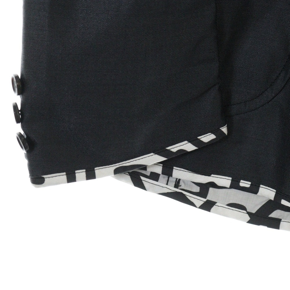 JUNYA WATANABE COMME des GARCONS(ジュンヤワタナベ コムデギャルソン) 23SS AD2022 Keith Haring キース へリング 裏地総柄プリント シルク ウール 3B テーラードジャケット グレー WK-J007