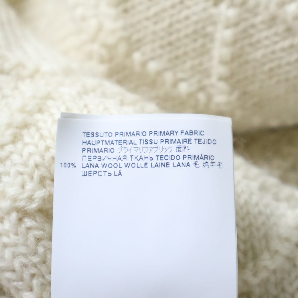 Maison Margiela(メゾンマルジェラ) 22SS ダメージ加工 ショルダージップ ウール ロングスリーブ 長袖 ニット セーター アイボリー S30GP0345 S17869