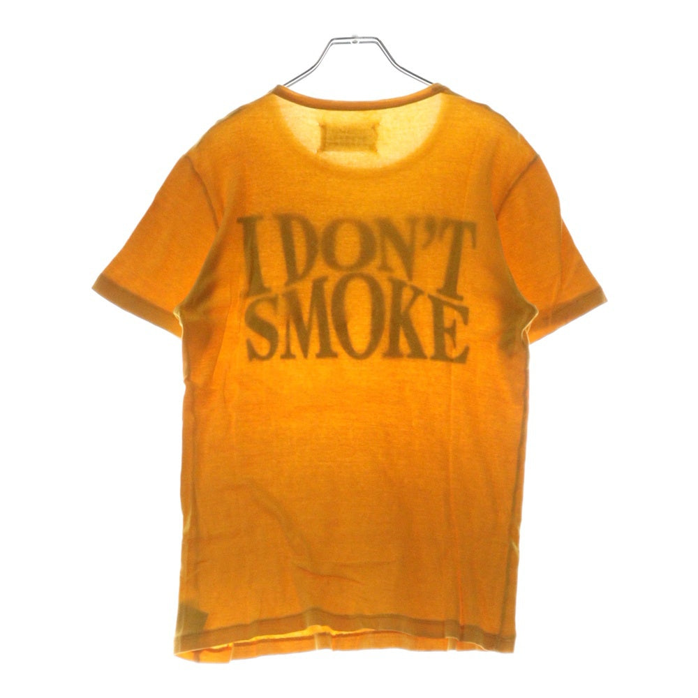 Maison Margiela 10(メゾン マルジェラ) 06AW ここのえタグ I DON'T SMOKE プリント インサイドアウト クルーネック 半袖Tシャツ カットソー イエロー 30GC023 20368