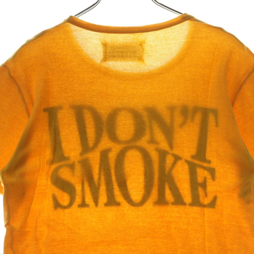 Maison Margiela 10(メゾン マルジェラ) 06AW ここのえタグ I DON'T SMOKE プリント インサイドアウト クルーネック 半袖Tシャツ カットソー イエロー 30GC023 20368