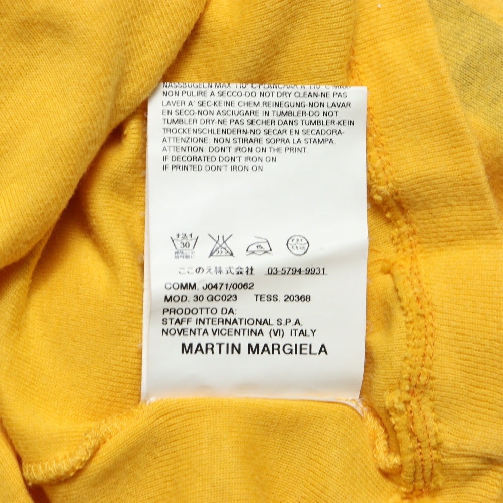 Maison Margiela 10(メゾン マルジェラ) 06AW ここのえタグ I DON'T SMOKE プリント インサイドアウト クルーネック 半袖Tシャツ カットソー イエロー 30GC023 20368