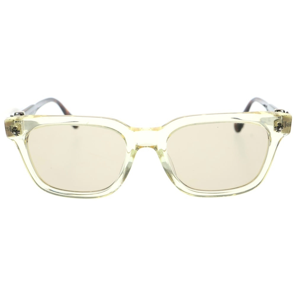 CHROME HEARTS(クロムハーツ) COX UCKER CHクロステンプル ウェリントンフレーム カラーレンズ サングラス 眼鏡 メガネ アイウェア クリア/ブラウン 度入り