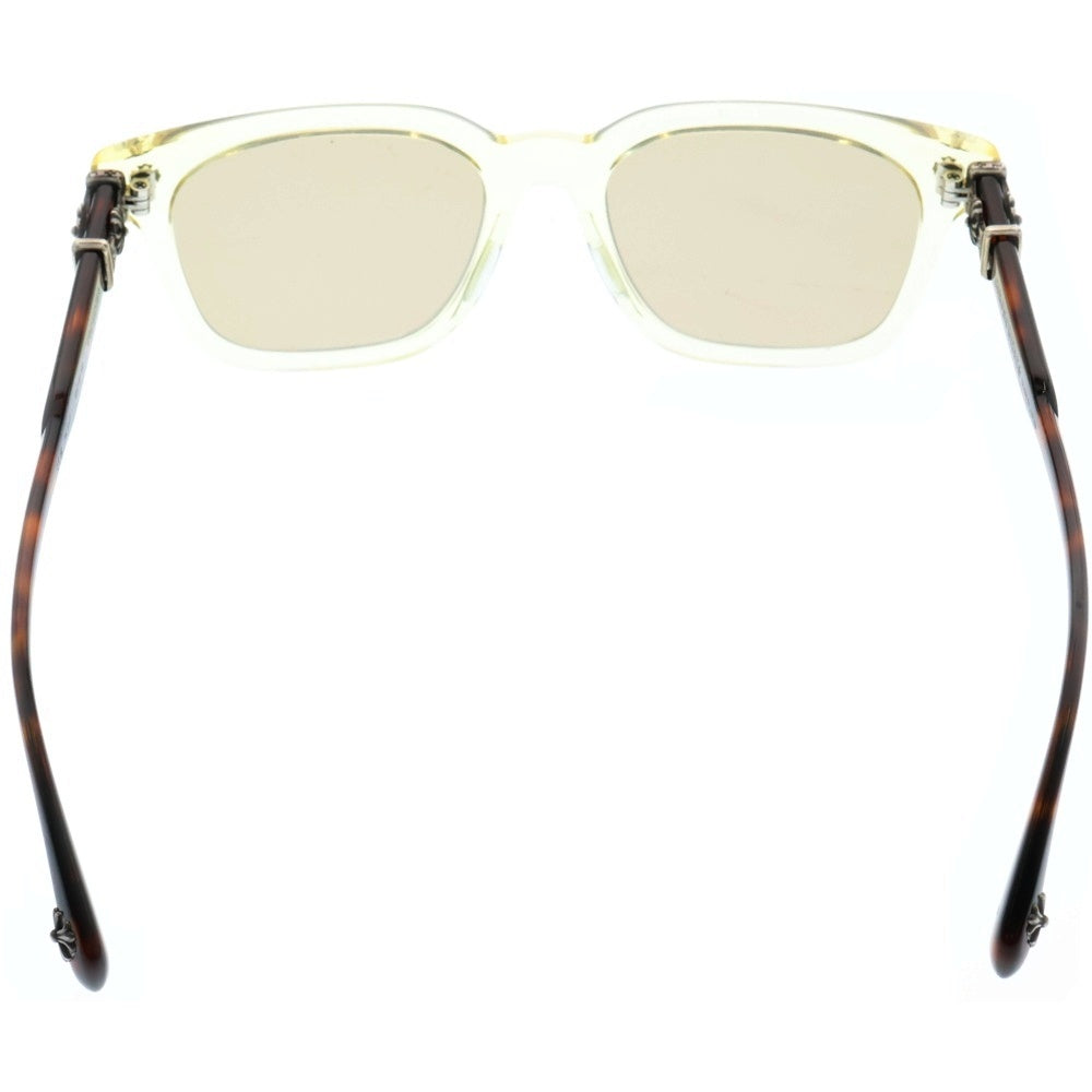 CHROME HEARTS(クロムハーツ) COX UCKER CHクロステンプル ウェリントンフレーム カラーレンズ サングラス 眼鏡 メガネ アイウェア クリア/ブラウン 度入り