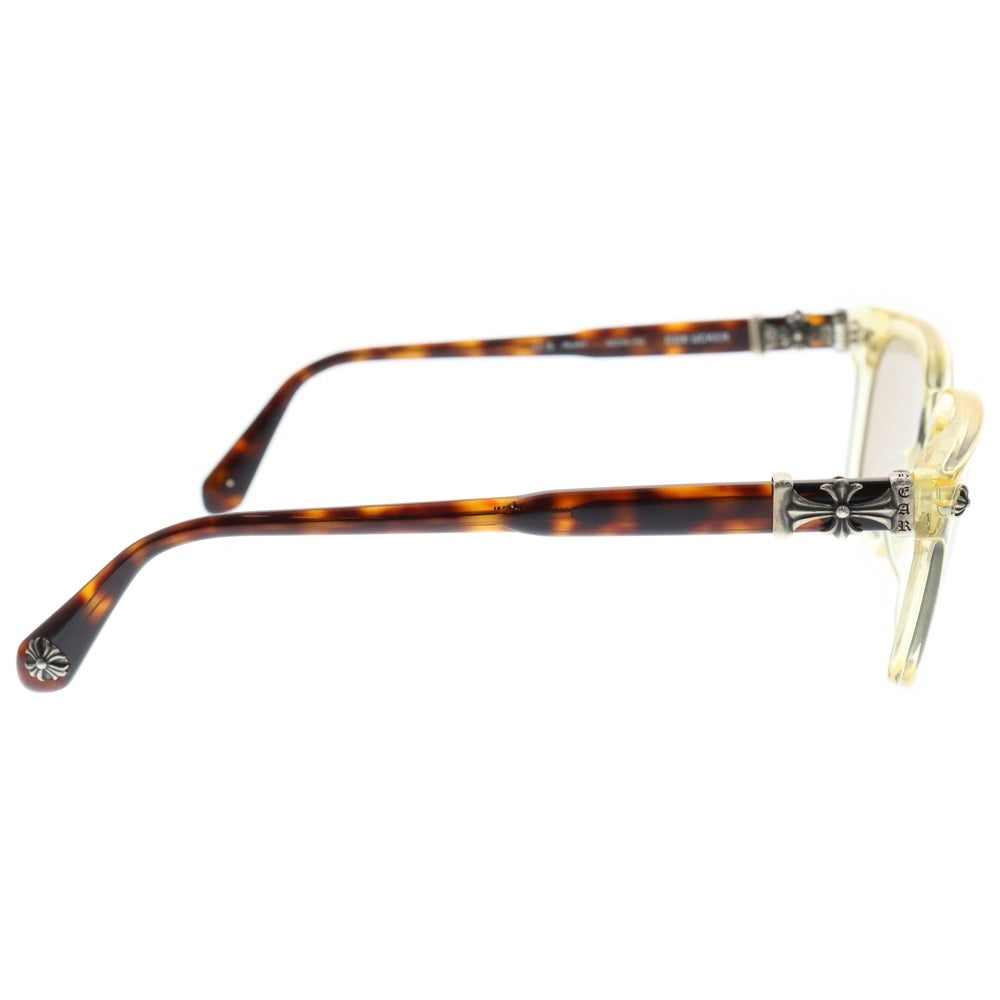 CHROME HEARTS(クロムハーツ) COX UCKER CHクロステンプル ウェリントンフレーム カラーレンズ サングラス 眼鏡 メガネ アイウェア クリア/ブラウン 度入り