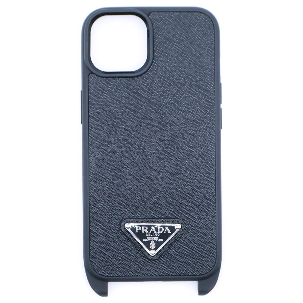 PRADA(プラダ) iPhoneケース ショルダー ブラック サフィアーノレザー 1ZH197 iPhone16 トライアングルロゴ