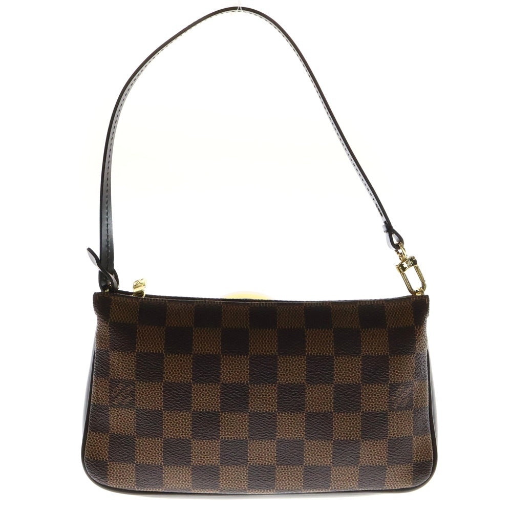 LOUIS VUITTON(ルイヴィトン) ナヴォナ ダミエ レザー ハンドバッグ アクセサリーポーチ ゴールド金具 ブラウン N51983