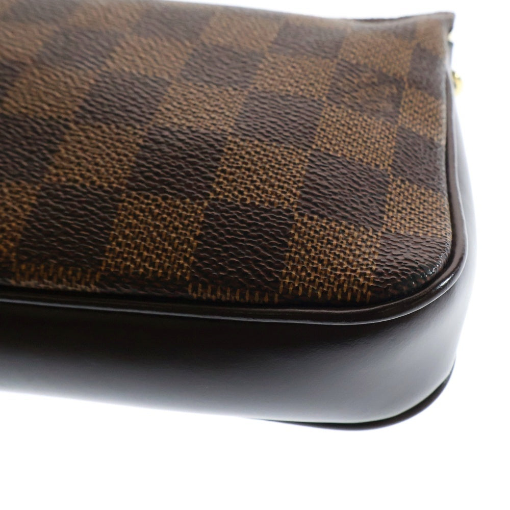 LOUIS VUITTON(ルイヴィトン) ナヴォナ ダミエ レザー ハンドバッグ アクセサリーポーチ ゴールド金具 ブラウン N51983