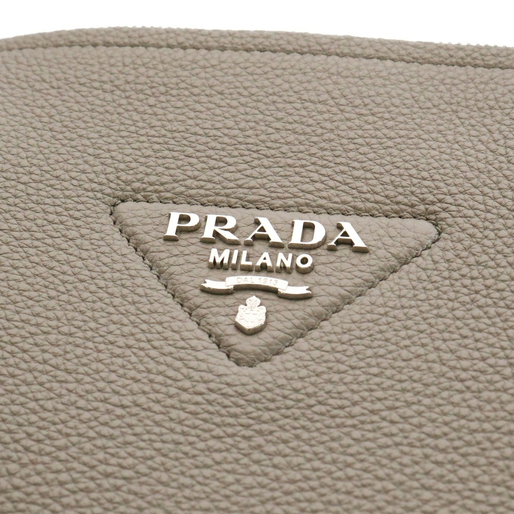 PRADA(プラダ) ヴィッテロダイノ 2WAY ハンドバッグ ショルダーバッグ グレー グレージュ レザー