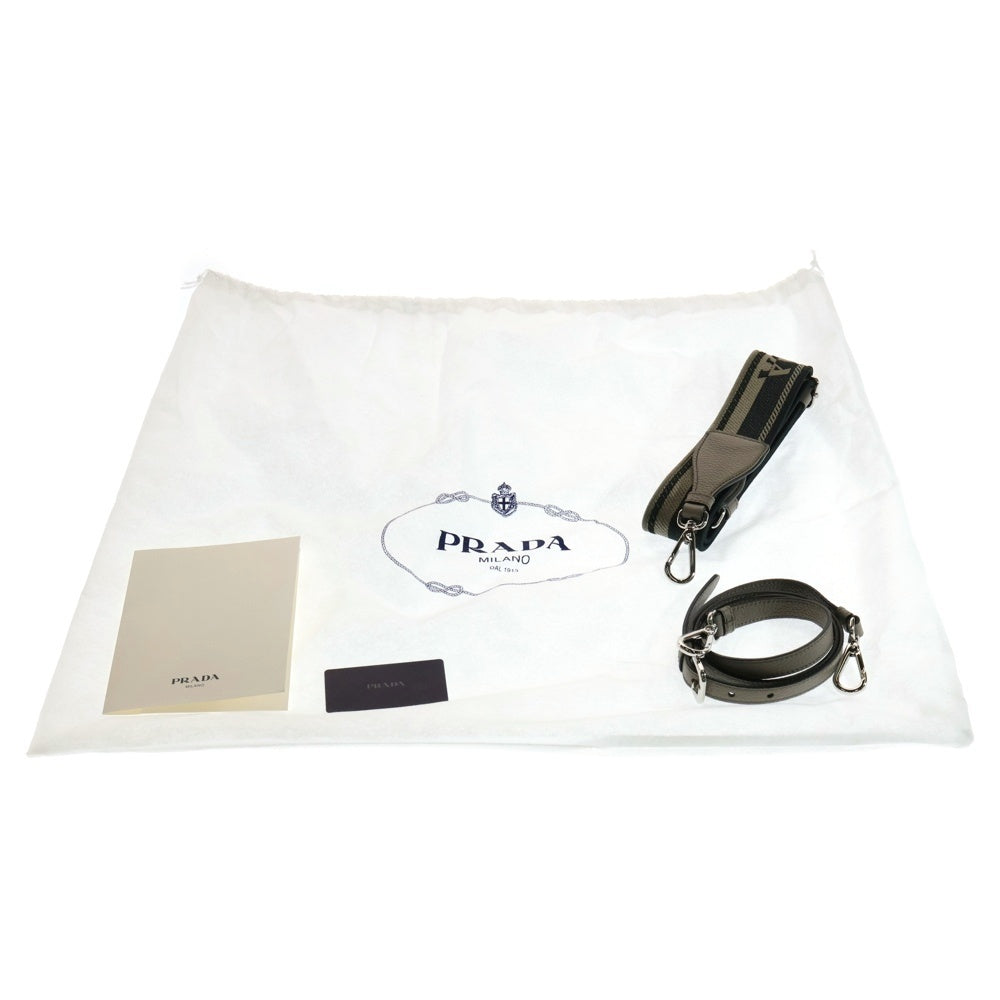 PRADA(プラダ) ヴィッテロダイノ 2WAY ハンドバッグ ショルダーバッグ グレー グレージュ レザー