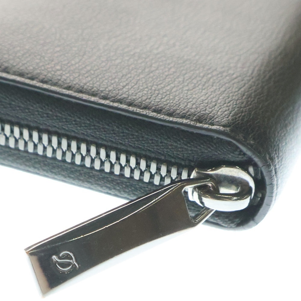 S.T.DUPONT(デュポン) エンボスロゴ レザー ラウンドファスナー ロングウォレット 長財布 ブラック〇
