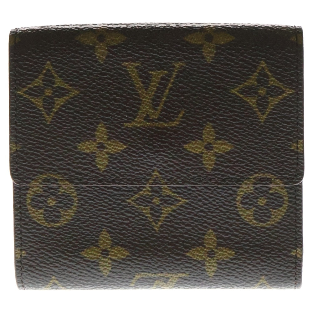 LOUIS VUITTON(ルイヴィトン) モノグラム ポルトフォイユエリーズ 三つ折り財布 コンパクトウォレット ブラウン ゴールド金具 PVC M61654