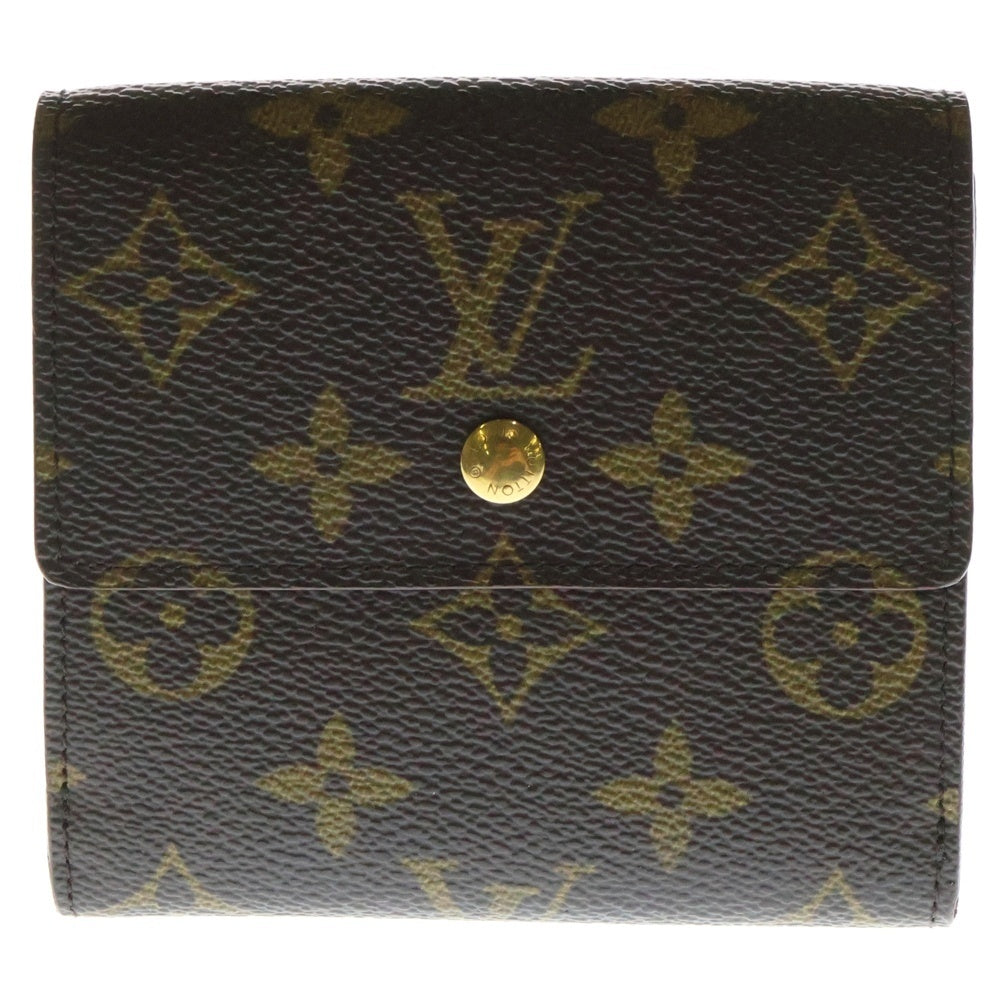LOUIS VUITTON(ルイヴィトン) モノグラム ポルトフォイユエリーズ 三つ折り財布 コンパクトウォレット ブラウン ゴールド金具 PVC M61654