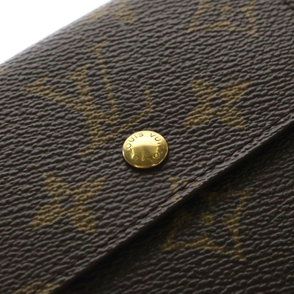 LOUIS VUITTON(ルイヴィトン) モノグラム ポルトフォイユエリーズ 三つ折り財布 コンパクトウォレット ブラウン ゴールド金具 PVC M61654