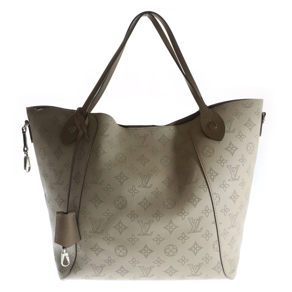 LOUIS VUITTON(ルイヴィトン) ヒナMM モノグラム マヒナ パンチングレザー トートバッグ シルバー金具 ベージュ レディース M53140