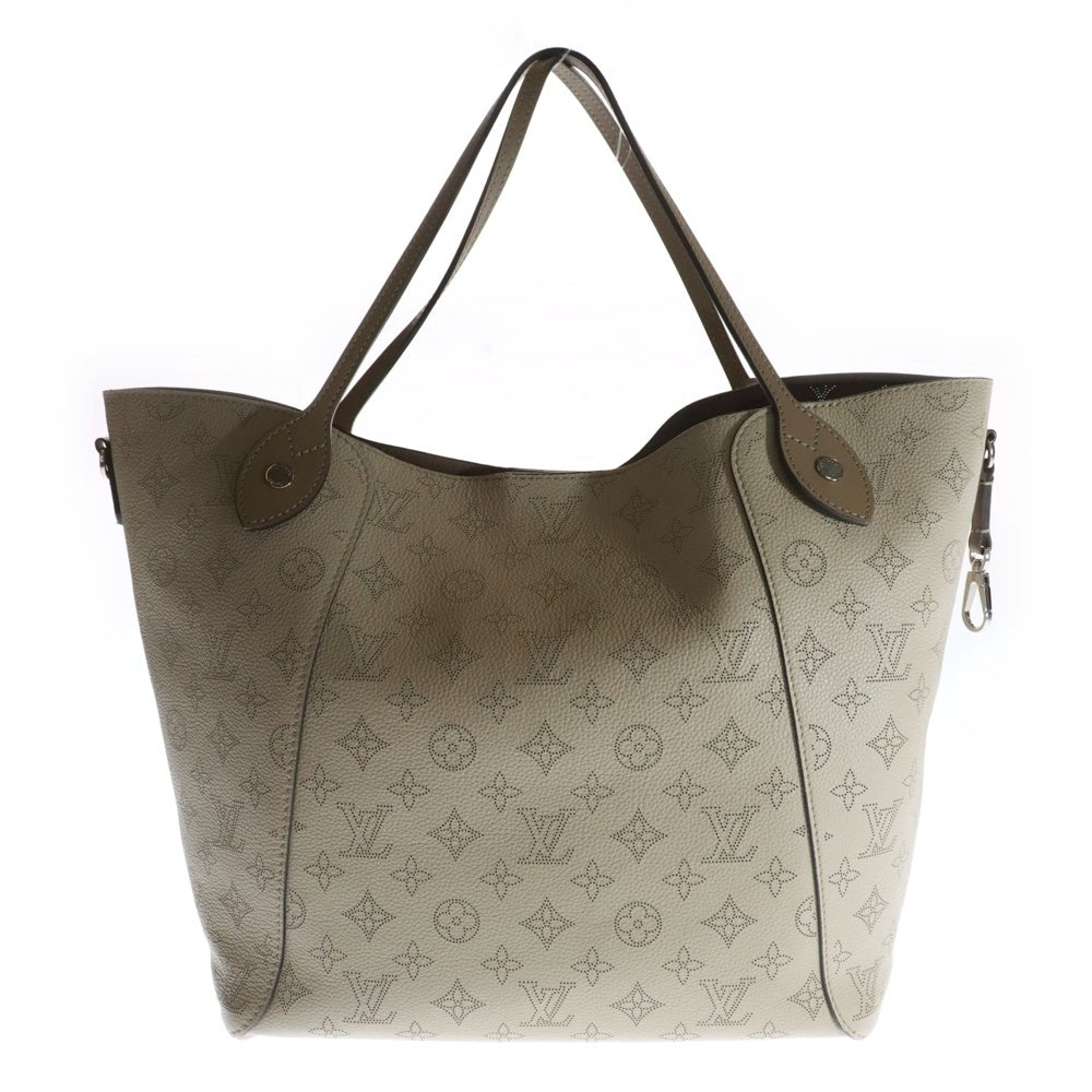 LOUIS VUITTON(ルイヴィトン) ヒナMM モノグラム マヒナ パンチングレザー トートバッグ シルバー金具 ベージュ レディース M53140