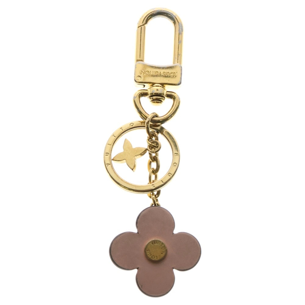 LOUIS VUITTON(ルイヴィトン) モノグラム ポルトクレ・ブルーミングフラワーBB バッグチャーム キーリング キーホルダー ブラウン×ピンク ゴールド金具 レザー PVC GP M63085