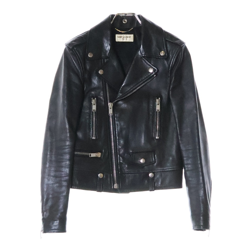 SAINT LAURENT PARIS(サンローランパリ) 14AW エディ期 L01 ラムスキン レザー ダブル ライダースジャケット ブラック 369615 Y5JA2