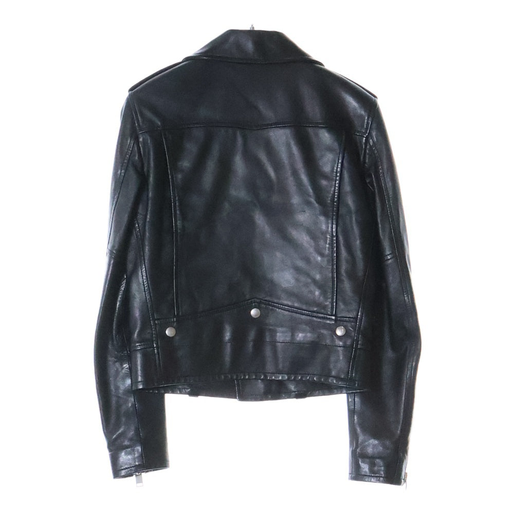 SAINT LAURENT PARIS(サンローランパリ) 14AW エディ期 L01 ラムスキン レザー ダブル ライダースジャケット ブラック 369615 Y5JA2