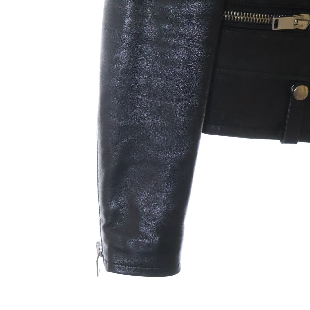 SAINT LAURENT PARIS(サンローランパリ) 14AW エディ期 L01 ラムスキン レザー ダブル ライダースジャケット ブラック 369615 Y5JA2