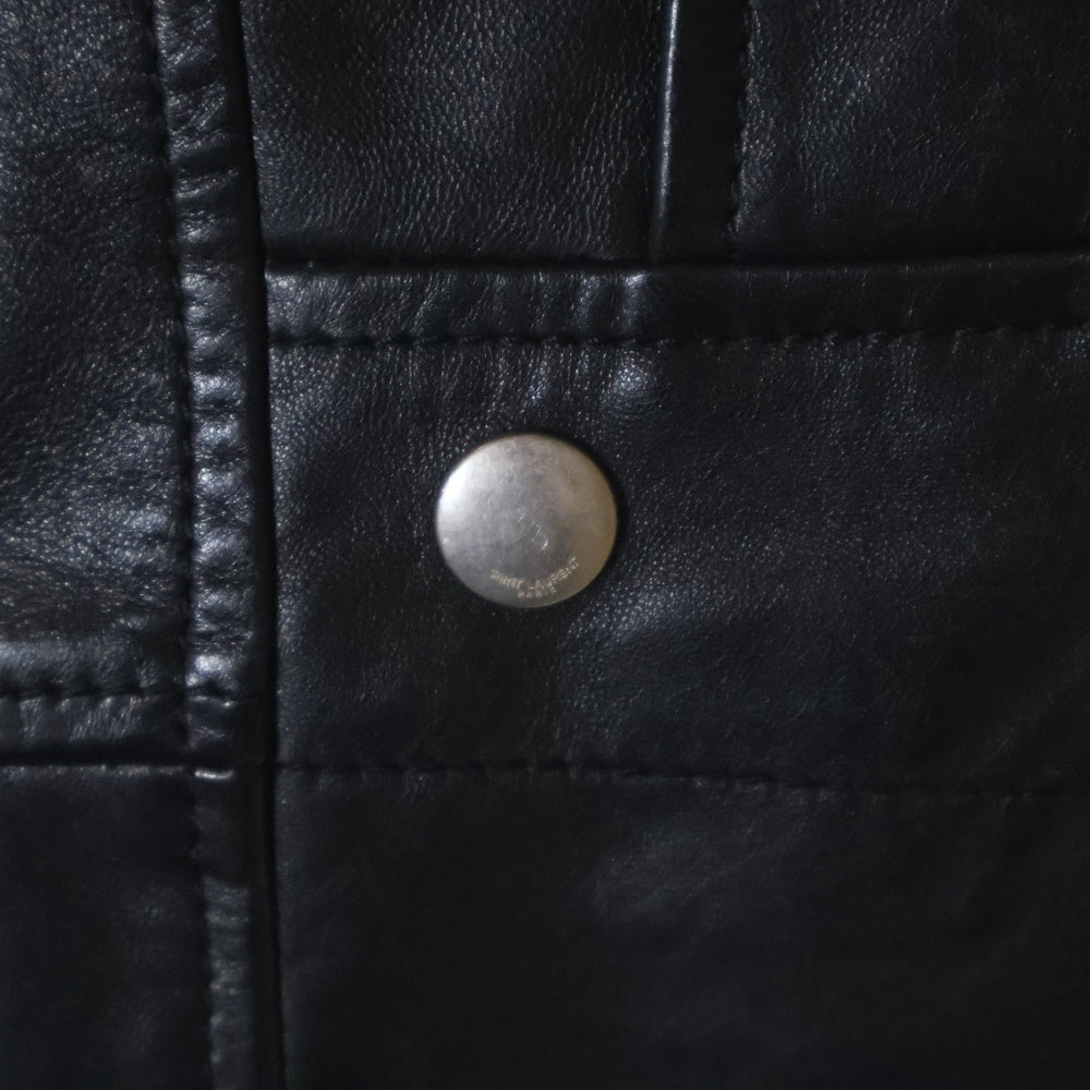 SAINT LAURENT PARIS(サンローランパリ) 14AW エディ期 L01 ラムスキン レザー ダブル ライダースジャケット ブラック 369615 Y5JA2