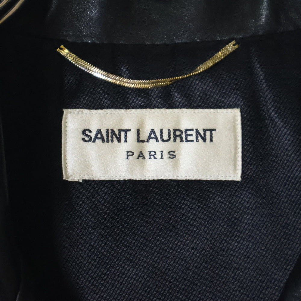 SAINT LAURENT PARIS(サンローランパリ) 14AW エディ期 L01 ラムスキン レザー ダブル ライダースジャケット ブラック 369615 Y5JA2