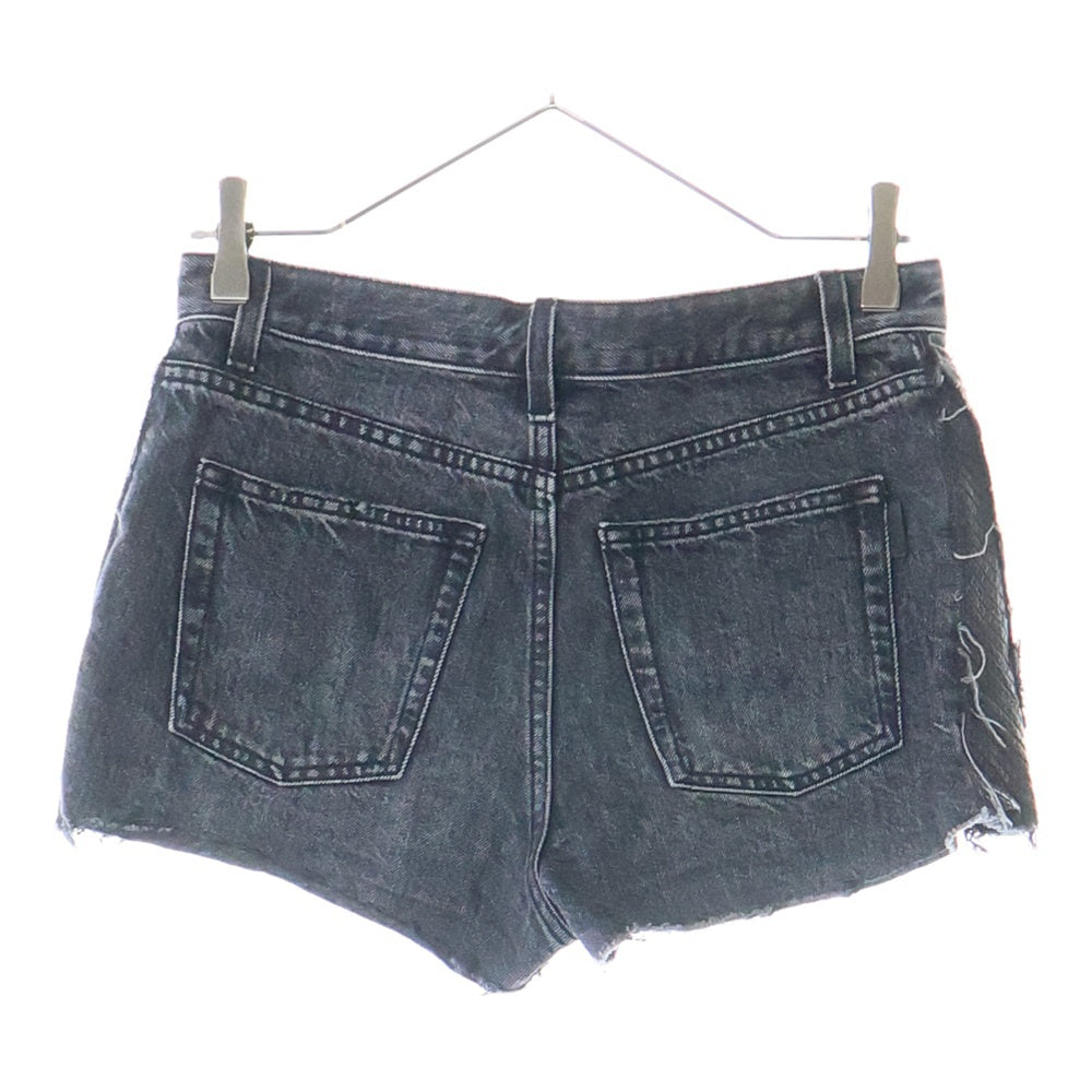 SAINT LAURENT PARIS(サンローランパリ) ダメージ加工 ショートデニムパンツ ショーツ ブラック レディース 590156 Y89G