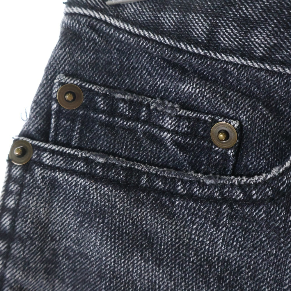 SAINT LAURENT PARIS(サンローランパリ) ダメージ加工 ショートデニムパンツ ショーツ ブラック レディース 590156 Y89G