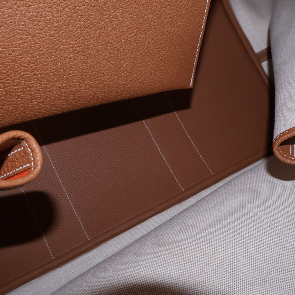 HERMES(エルメス) ガーデンパーティGM ヴォヤージュ ゴールド ベージュ系 マルチカラー トワルアッシュ×ネゴンダ シルバー金具 B刻印 トートバッグ ハンドバッグ