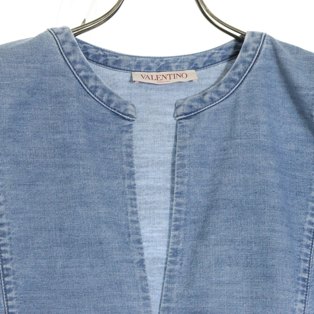 VALENTINO(ヴァレンティノ) Denim blue dress Vロゴ デニム ブルー ドレス ワンピース レディース XB3DB01L72P