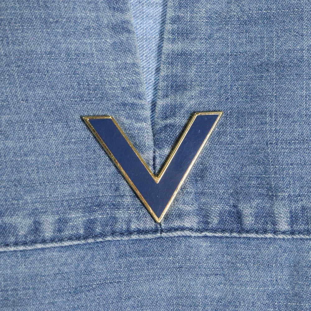 VALENTINO(ヴァレンティノ) Denim blue dress Vロゴ デニム ブルー ドレス ワンピース レディース XB3DB01L72P