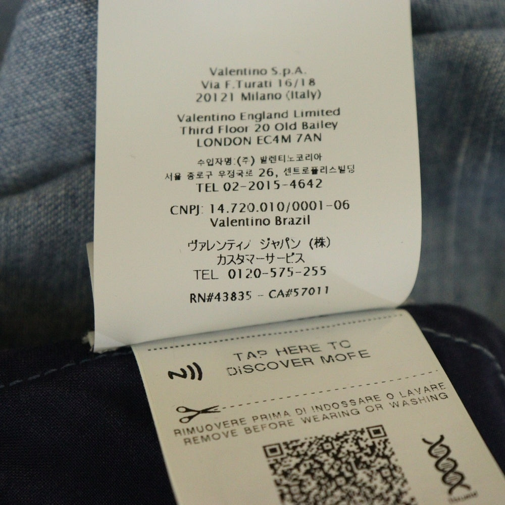 VALENTINO(ヴァレンティノ) Denim blue dress Vロゴ デニム ブルー ドレス ワンピース レディース XB3DB01L72P