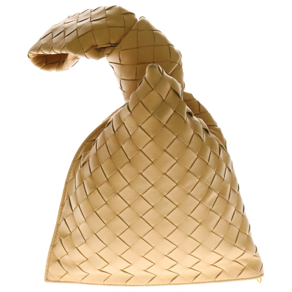 BOTTEGA VENETA(ボッテガヴェネタ) イントレチャート ミニザツイスト レザー ハンドバッグ ゴールド金具 ベージュ 652001