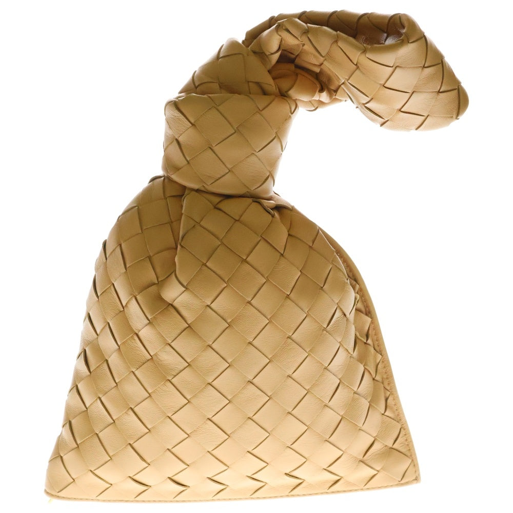 BOTTEGA VENETA(ボッテガヴェネタ) イントレチャート ミニザツイスト レザー ハンドバッグ ゴールド金具 ベージュ 652001