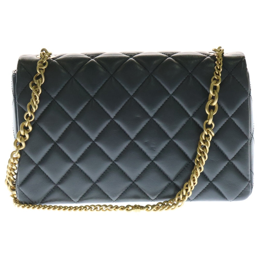 CHANEL(シャネル) マトラッセ23 シングルフラップ カメリア チェーンショルダーバッグ グレー ラムスキン ゴールド金具