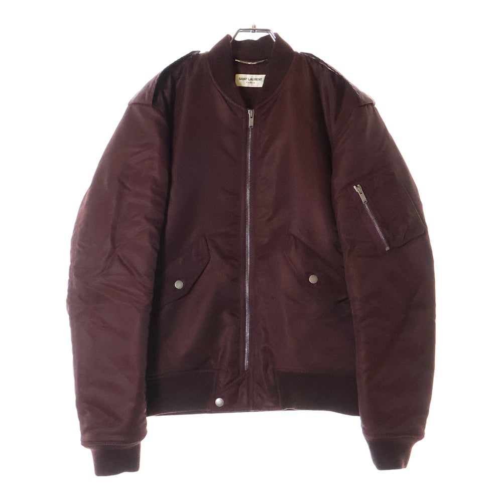 SAINT LAURENT PARIS(サンローランパリ) 18AW ナイロンミリタリーボンバージャケット 486136 Y245W ボルドー