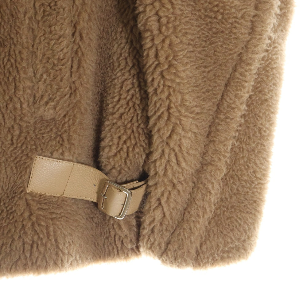 Max Mara(マックスマーラ) テディベア キャメルウール シルク ボア ショート クロップドジャケット コート ブラウン レディース 108606236