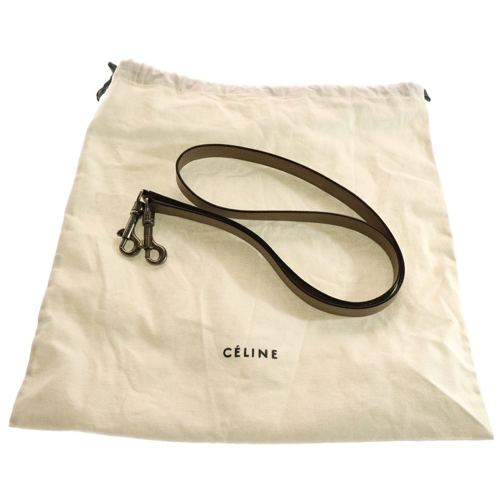 CELINE(セリーヌ) ラゲージナノ 2WAYバッグ ハンドバッグ ショルダーバッグ ミニトートバッグ シルバー金具 ベージュ レザー
