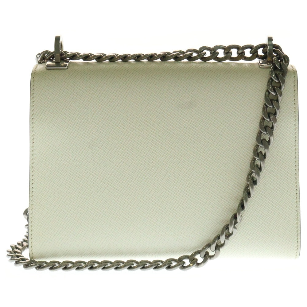 PRADA(プラダ) チェーンショルダーバッグ ミニバッグ ホワイト シルバー金具 サフィアーノ 1BD127