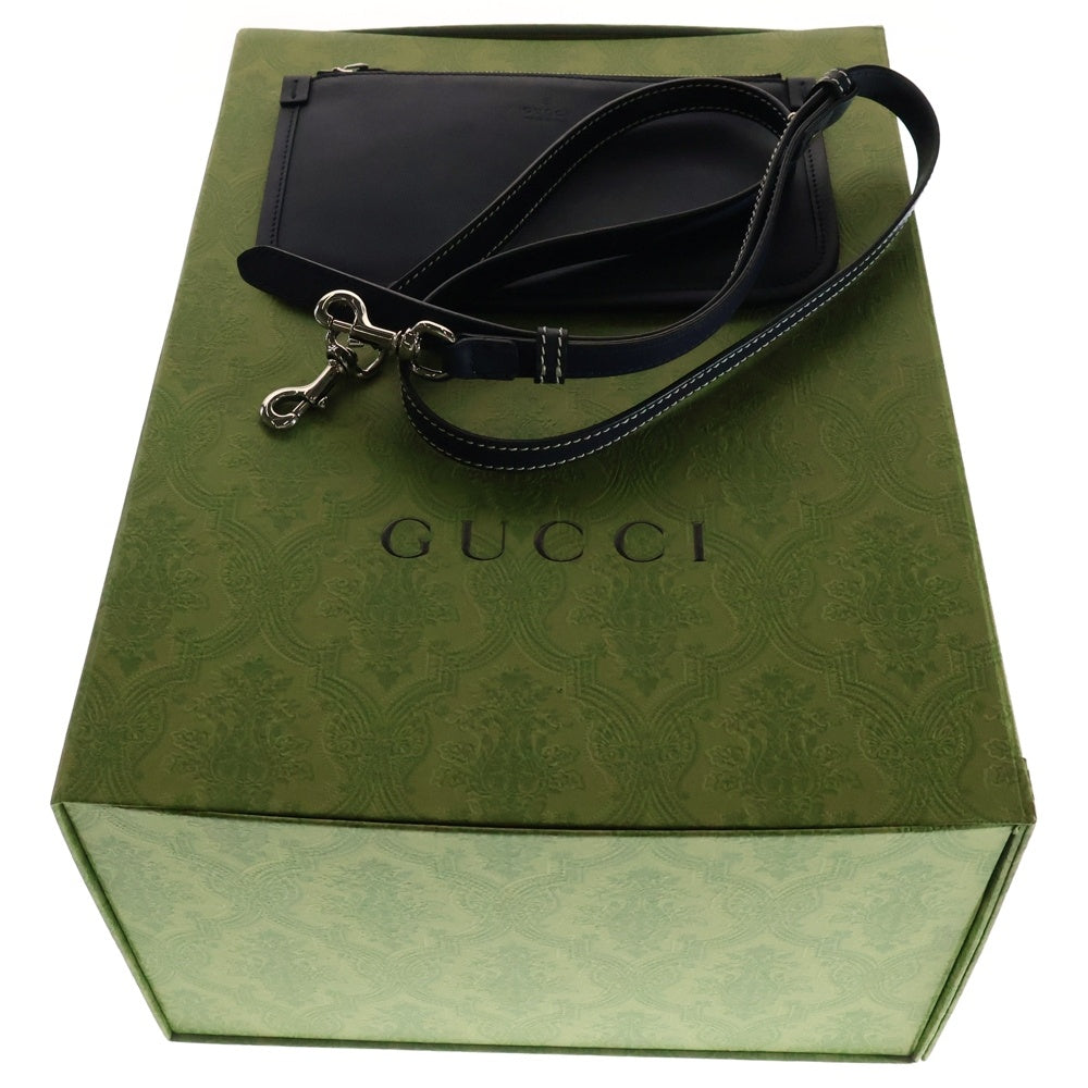GUCCI(グッチ) プリント 2WAYバッグ ショルダーバッグ ハンドバッグ ミニトートバッグ ネイビー×アイボリー キャンバス×レザー シルバー金具 772144