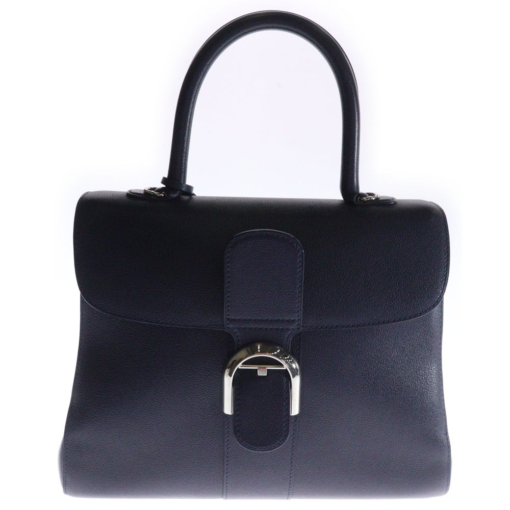 DELVAUX(デルボー) ブリヨンMM 2wayハンドバッグ ショルダーバッグ ネイビー レザー