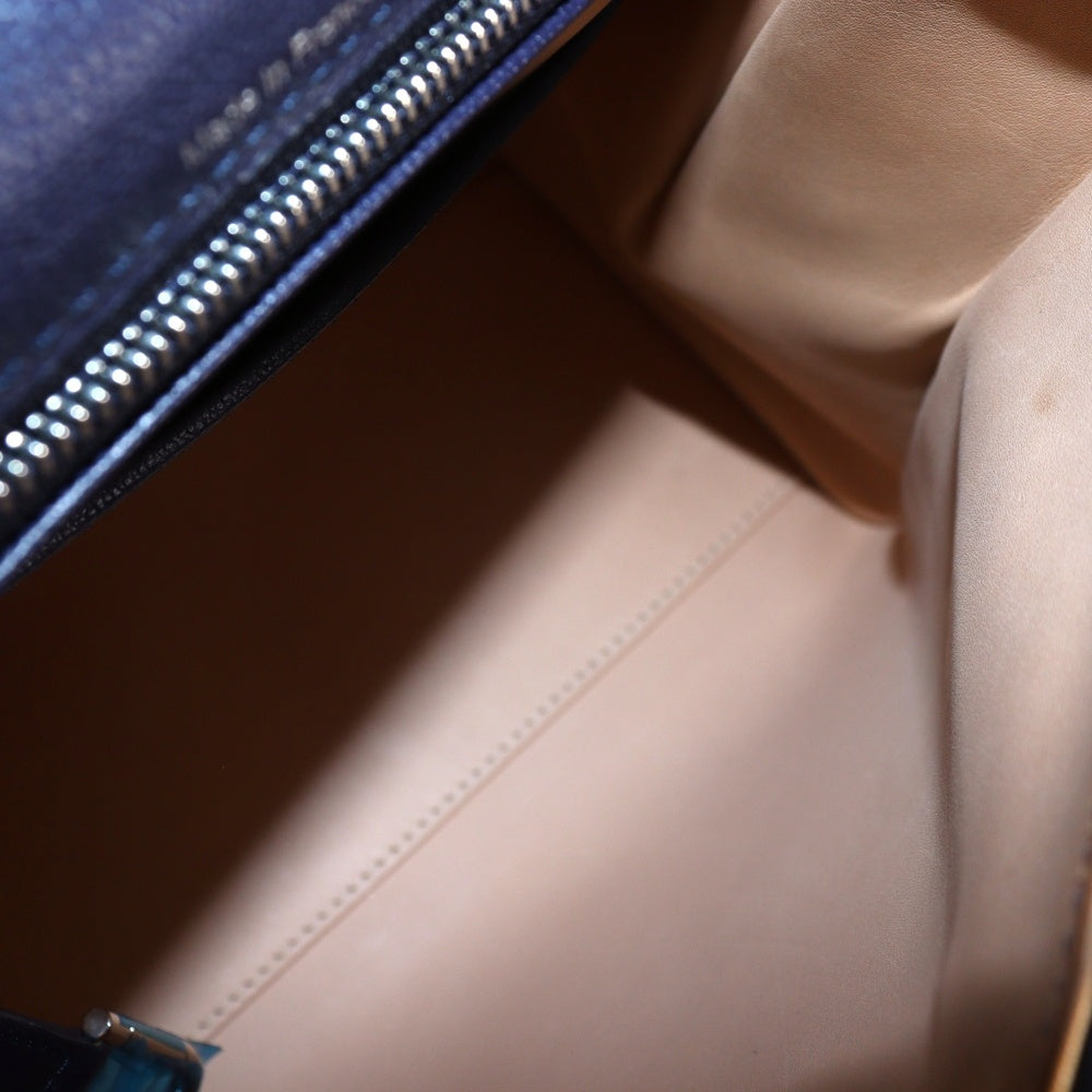 DELVAUX(デルボー) ブリヨンMM 2wayハンドバッグ ショルダーバッグ ネイビー レザー