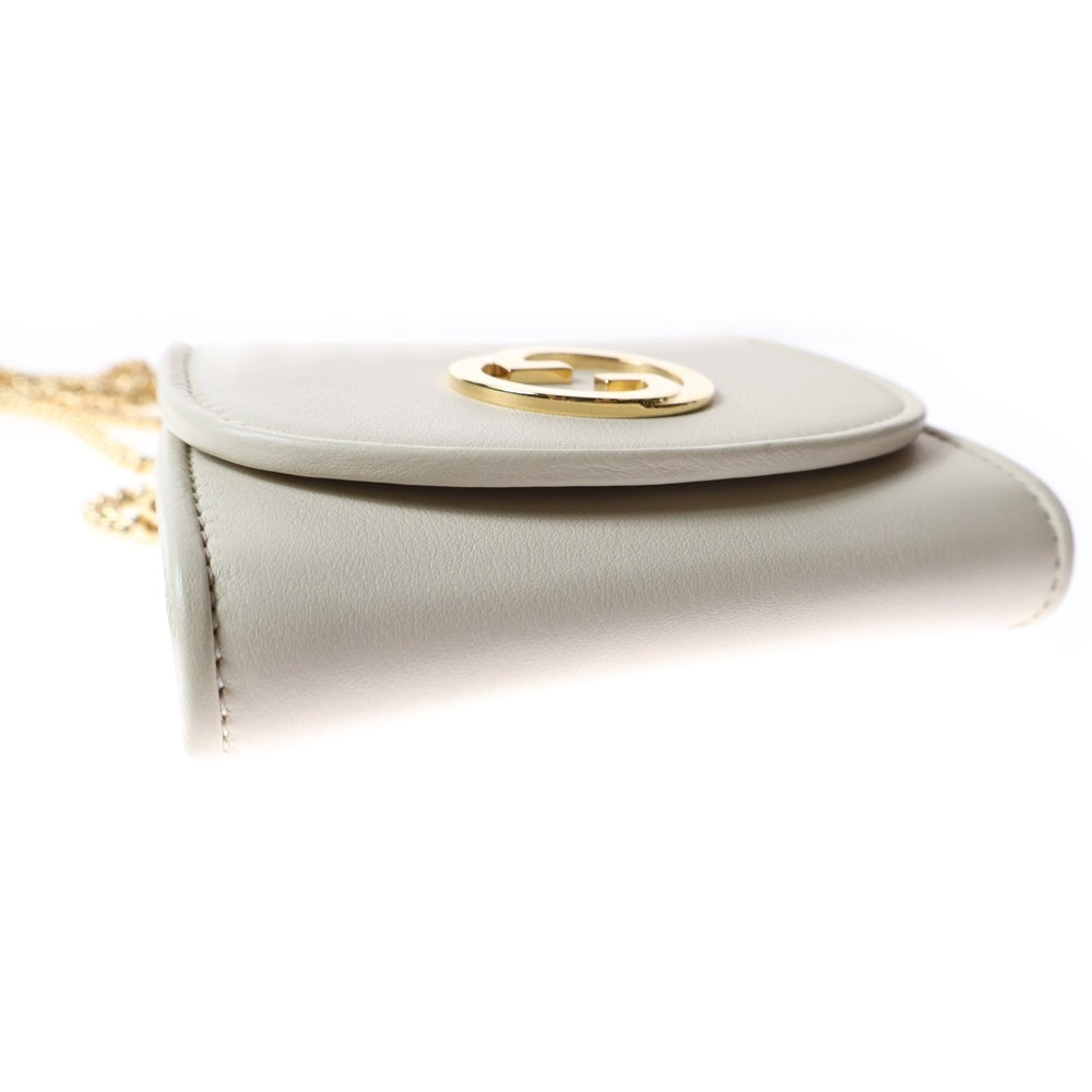 GUCCI(グッチ) ブロンディ チェーンバッグ ショルダーバッグ ミニバッグ ホワイト ゴールド金具 レザー 725219