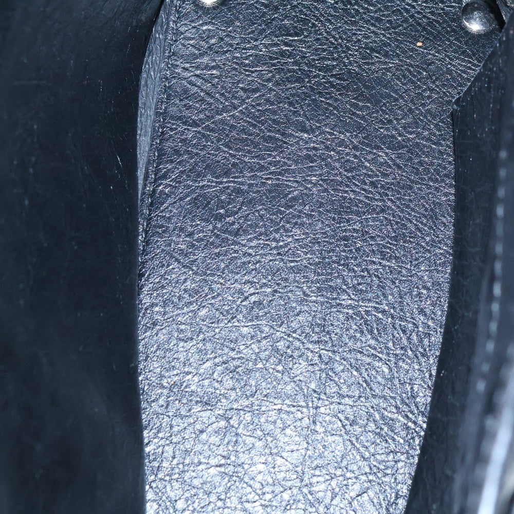 BALENCIAGA(バレンシアガ) グラフィティ ペーパーミニ レザー 2WAY ハンド ショルダーバッグ シルバー金具 ブラック 370926