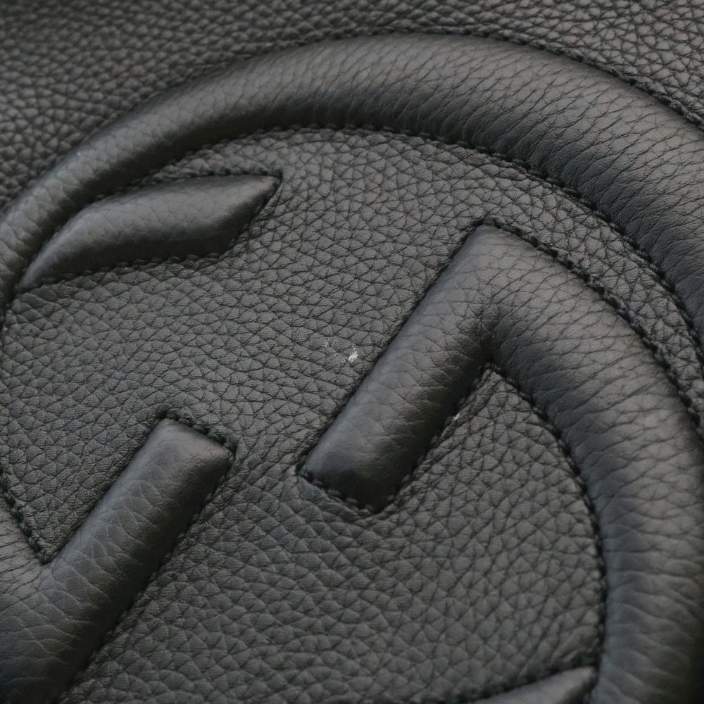 GUCCI(グッチ) ソーホー インターロッキングG ロゴ レザー 2WAY チェーン ハンド ショルダー トートバッグ ゴールド金具 ブラック 536196