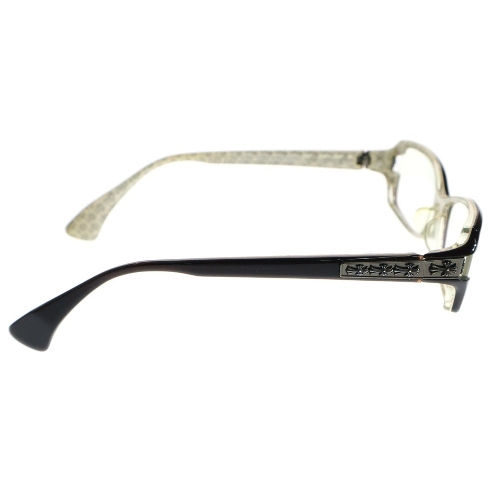 CHROME HEARTS(クロムハーツ) DUTCH RUDDER CHクロステンプル オーバルサングラス 眼鏡 アイウェア ブラウン×ホワイト
