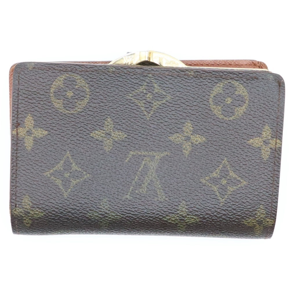 LOUIS VUITTON(ルイヴィトン) ポルトモネヴィエノワ モノグラム PVC コンパクトウォレット 二つ折り財布 がま口 ゴールド金具 ブラウン M61674